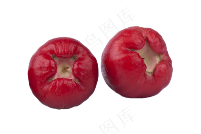 两个红色的莲雾果