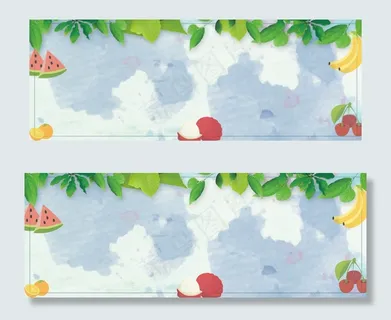 简约夏季海滩水果banner