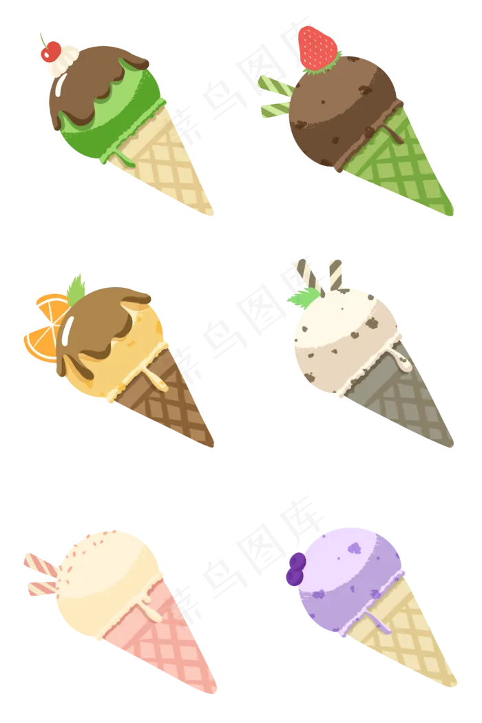 夏季水果冰激凌PNG套图(4000X6000(DPI:762))psd模版下载