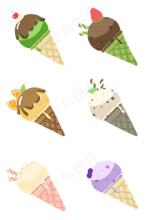 夏季水果冰激凌PNG套图