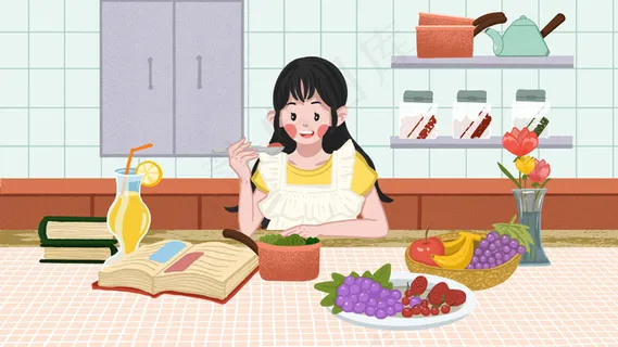 养生生活做健康餐的女生 养生生活做健康餐的女生