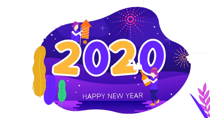 2020年艺术字新年跨年,免抠元素