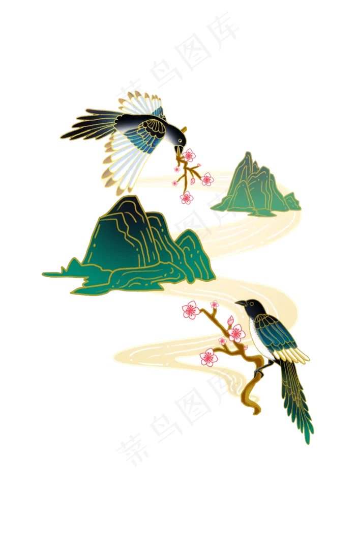 爱情七夕喜鹊(1024X1536(DPI:300))psd模版下载