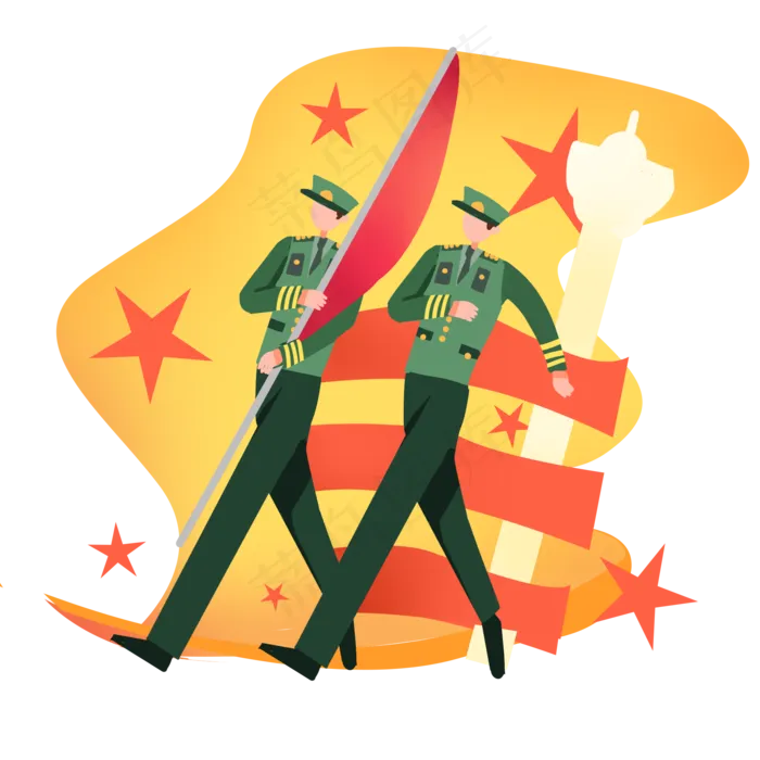 建党节军人升国旗(2000X2000(DPI:300))psd模版下载
