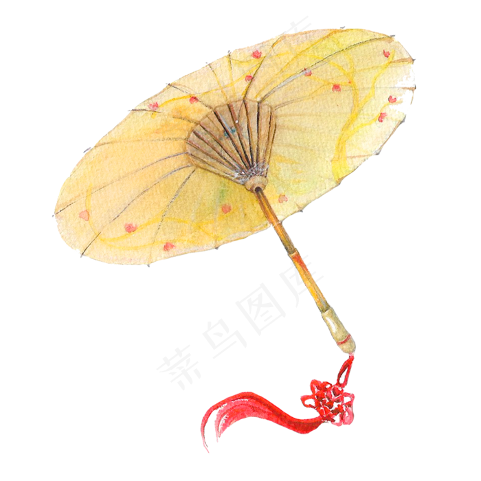 中国风古典油纸伞水彩淡雅PNG,免抠元素(2000X2000(DPI:200))psd模版下载