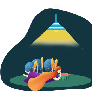 扁平风大暑夜晚