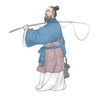姜子牙国学道家名士,免抠元素