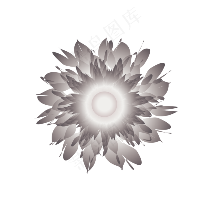 矢量手绘灰色花朵(4167*4167px 300 dpi )ai矢量模版下载