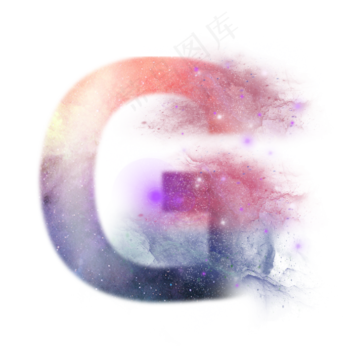 创意星空蓝色红色字母G