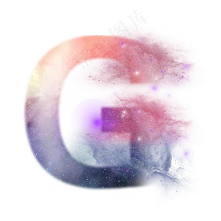 创意星空蓝色红色字母G