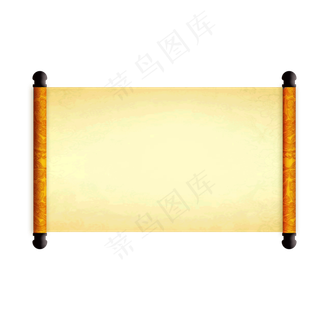 手绘中国风图腾卷轴,免抠元素