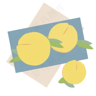 手绘黄桃水果可商用元素