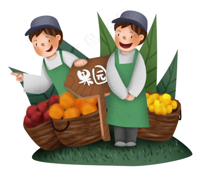 双十一水果和售货员(3070X2658(DPI:300))psd模版下载