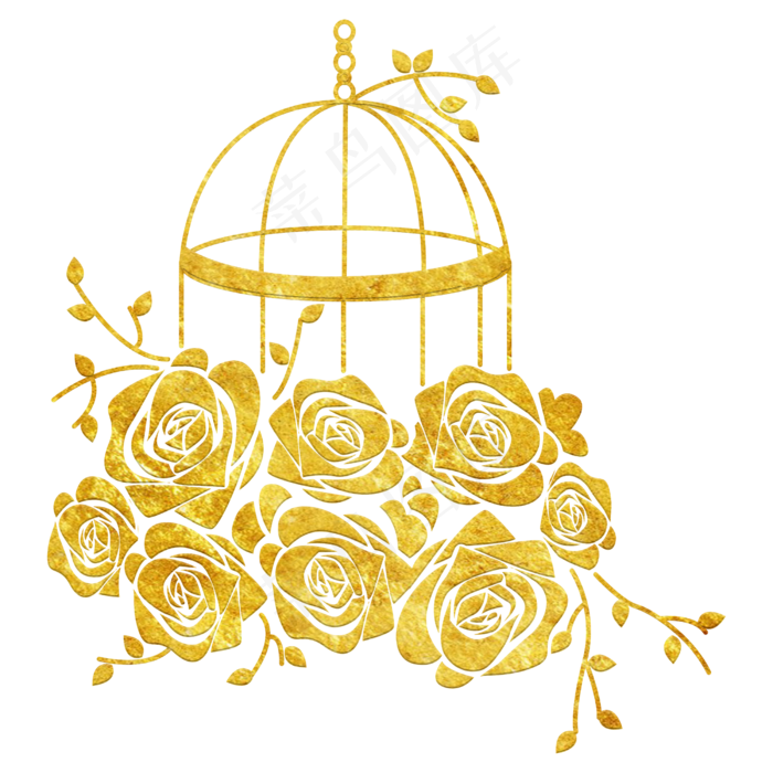 中国风传统烫金鲜花花纹装饰图之(2500X2500(DPI:300))psd模版下载