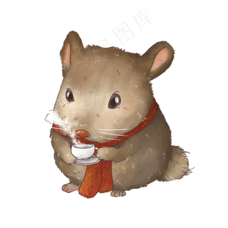 卡通冬天动物老鼠,免抠元素