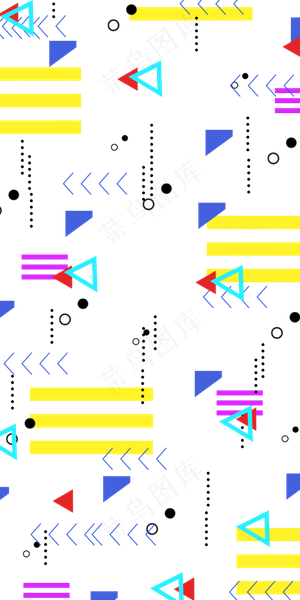 卡通孟菲斯底纹插图,免抠元素