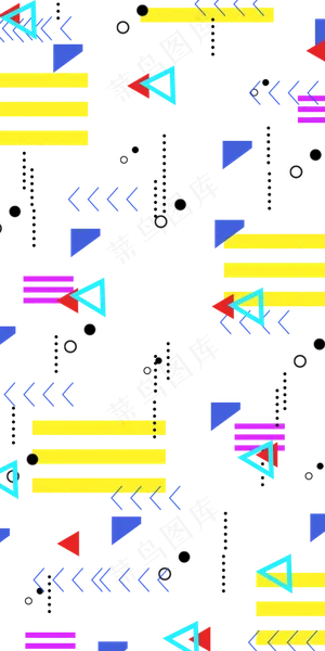 卡通孟菲斯底纹插图,免抠元素