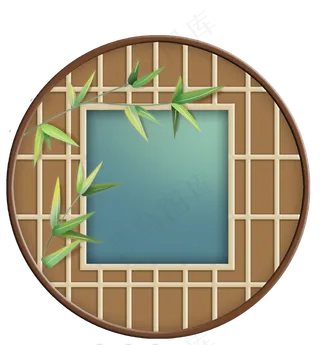 江南田园古风窗子和竹子