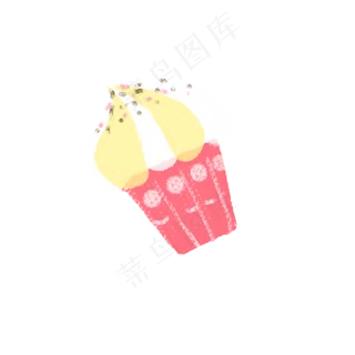 一个粉色卡通蛋糕免抠图