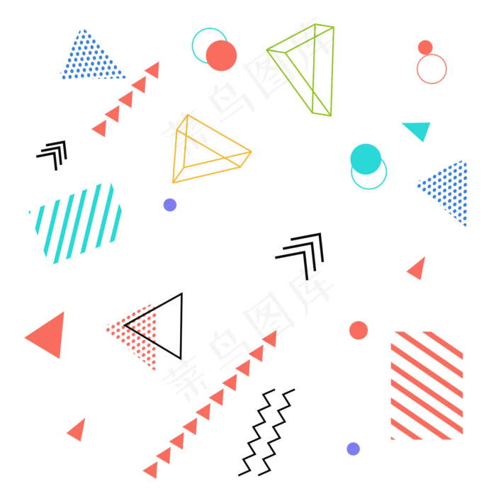 简约几何图案孟菲斯,免抠元素(2000*2000px 300 dpi )ai矢量模版下载