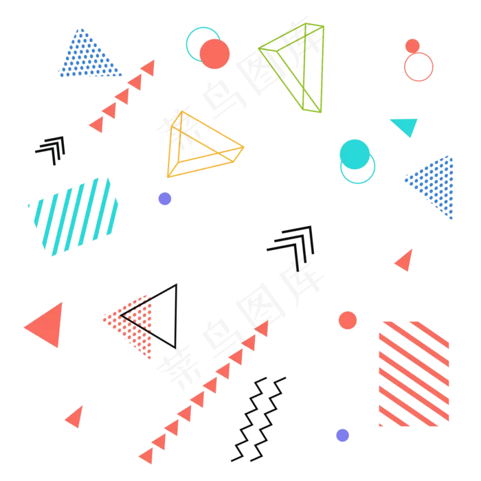 简约几何图案孟菲斯,免抠元素(2000*2000px 300 dpi )ai矢量模版下载
