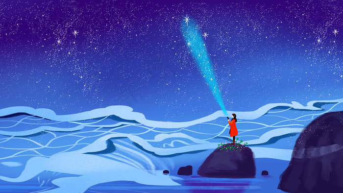 春天春季春游旅行治愈海洋星空