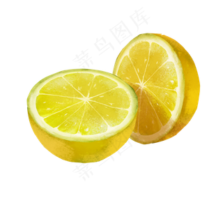 黄色切开一半的柠檬柚子