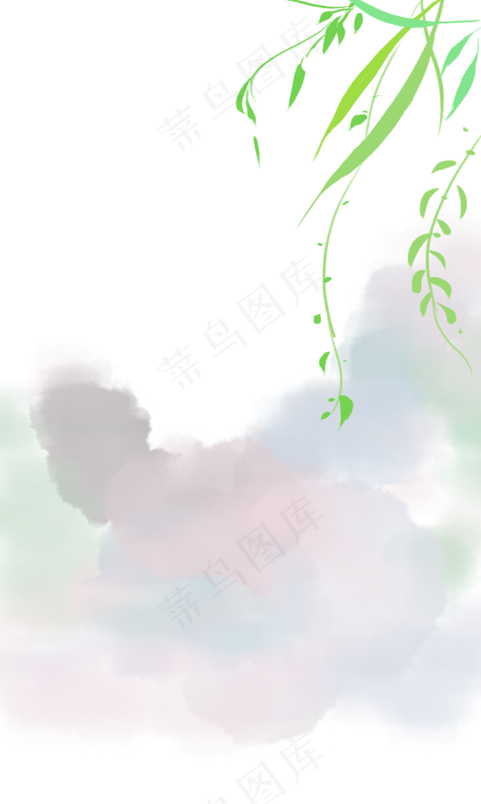 春天花木信筏水彩(3000X5019(DPI:381))psd模版下载