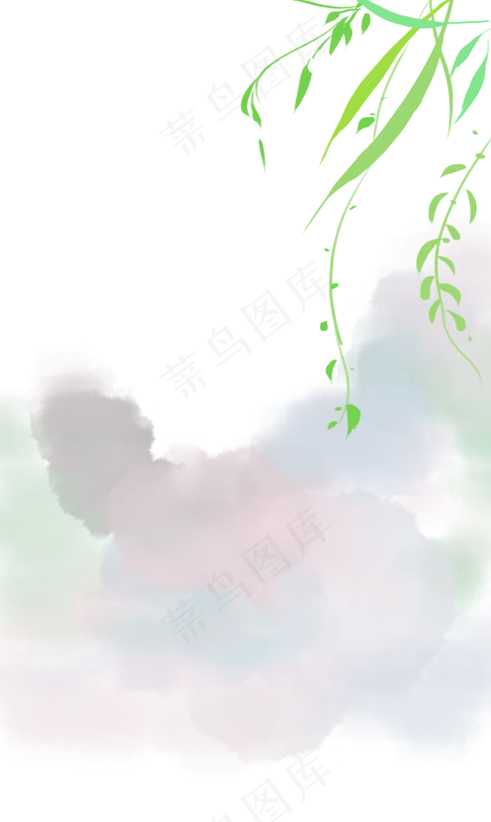 春天花木信筏水彩(3000X5019(DPI:381))psd模版下载