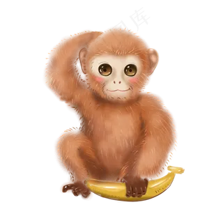动物系列金丝猴吃香蕉,免抠元素