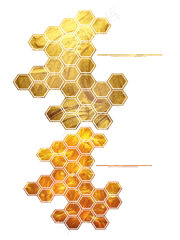 金箔黄金蜂巢六边形未来自然边框,免抠元素(3000*4000px 300 dpi )psd模版下载