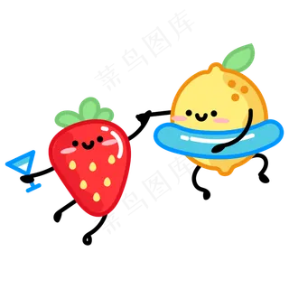 扁平风跳舞的水果