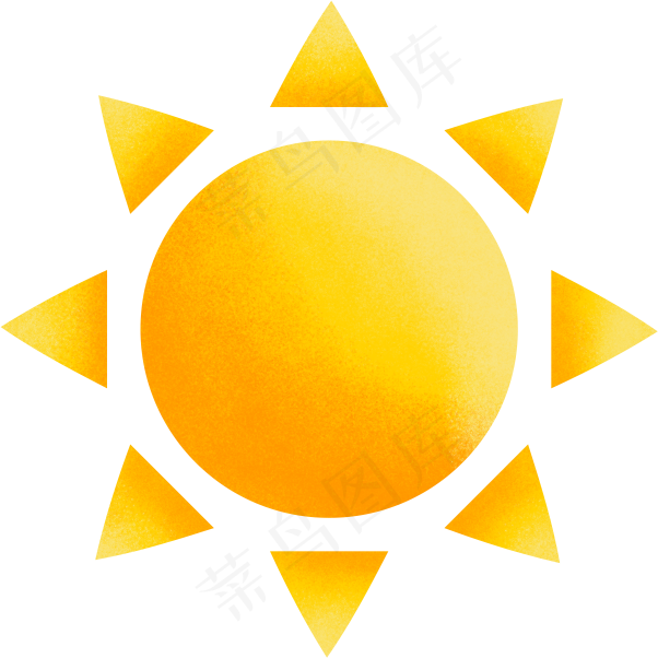 可爱水彩黄色小太阳(602X602(DPI:300))psd模版下载