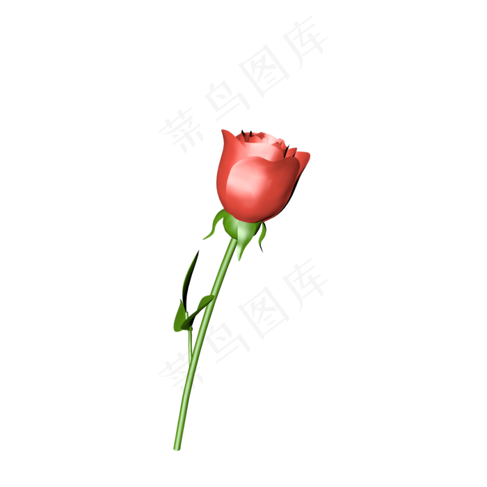 C4D风格情人节玫瑰模型(2000*2000px 300 dpi )