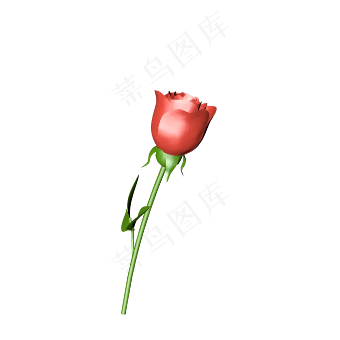 C4D风格情人节玫瑰模型(2000*2000px 300 dpi )