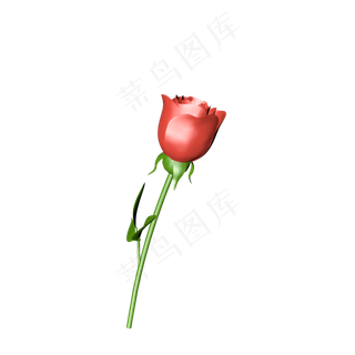 C4D风格情人节玫瑰模型