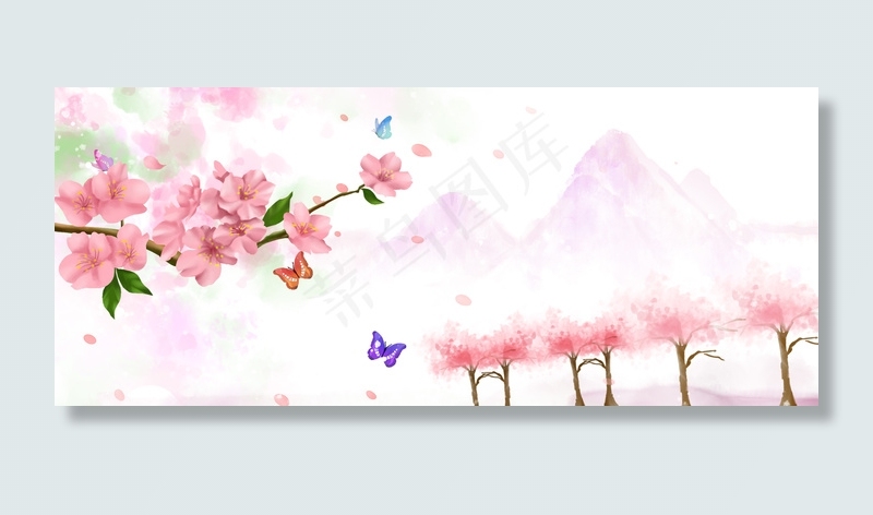 唯美清新桃花背景