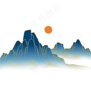 描金烫金中国风山水