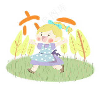 六一儿童节可爱蜡笔风儿童