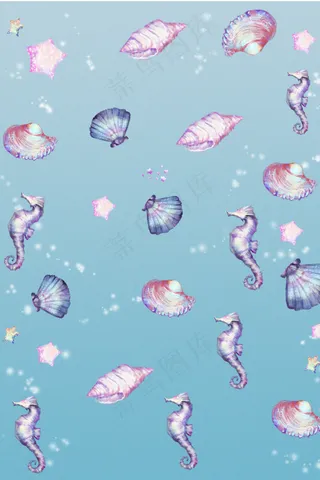 夏日海洋水彩风格元素