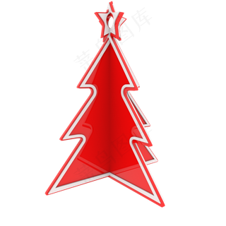 红色松树,免抠元素