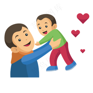 充满爱意的父子矢量素材