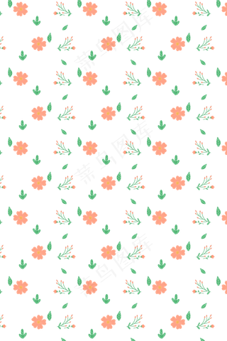 春天花草底纹平铺
