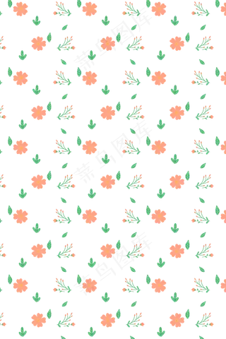 春天花草底纹平铺