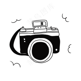 快门照相机卡通手绘,免抠元素