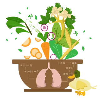 中医食疗食补润肺,免抠元素