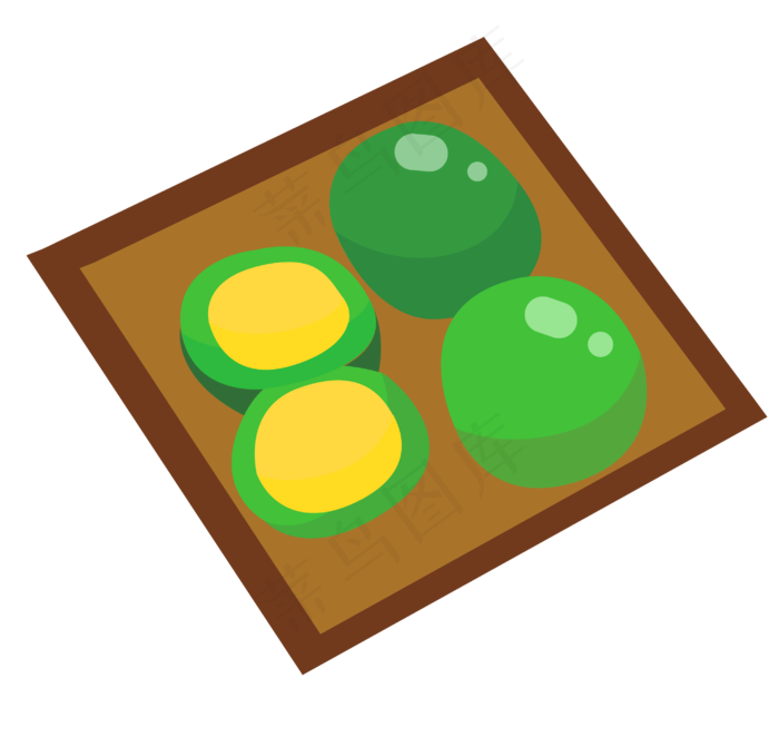 清明小吃青团插画