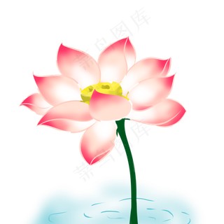 夏季小清新荷花元素装饰图案