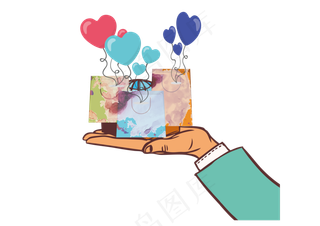 用手拖住的购物袋优惠券