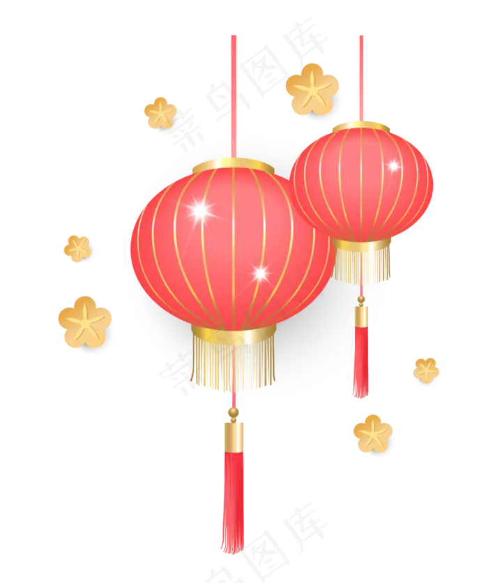 精美灯笼装饰,免抠元素(2488*2971px 300 dpi )ai矢量模版下载